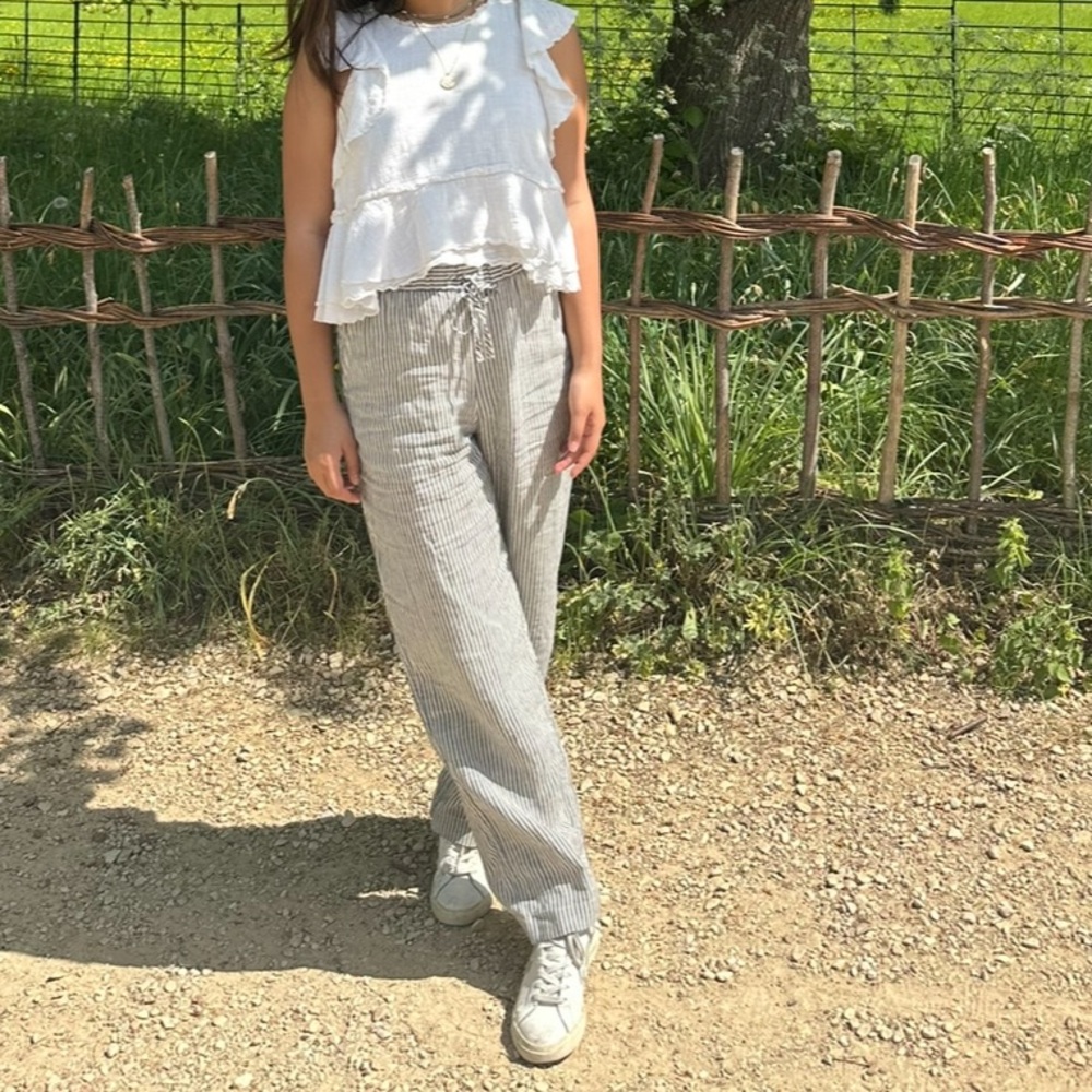 Arket Linen Drawstring Trousers View 2